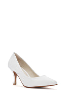 Women's White Thin Heeled Leather Stiletto | Derimod Women's White Thin Heeled Leather Stiletto | Derimod