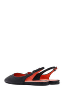 Women's Black Open Back Leather Ballerinas | Derimod Women's Black Open Back Leather Ballerinas | Derimod