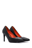 Women's Black Thin Heeled Leather Stiletto | Derimod Women's Black Thin Heeled Leather Stiletto | Derimod