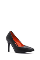 Women's Black Thin Heeled Leather Stiletto | Derimod Women's Black Thin Heeled Leather Stiletto | Derimod