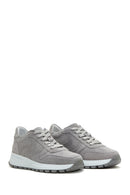 Kadın Gri Bağcıklı Süet Deri Sneaker | Derimod Kadın Gri Bağcıklı Süet Deri Sneaker | Derimod