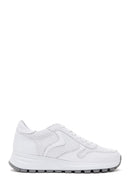 Kadın Beyaz Bağcıklı Deri Sneaker | Derimod Kadın Beyaz Bağcıklı Deri Sneaker | Derimod