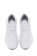 Kadın Beyaz Bağcıklı Deri Sneaker | Derimod Kadın Beyaz Bağcıklı Deri Sneaker | Derimod
