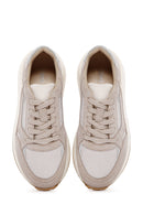 Kadın Bej Bağcıklı Süet Deri Sneaker | Derimod Kadın Bej Bağcıklı Süet Deri Sneaker | Derimod