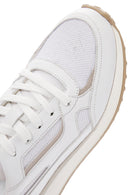 Kadın Beyaz Bağcıklı Deri Sneaker | Derimod Kadın Beyaz Bağcıklı Deri Sneaker | Derimod