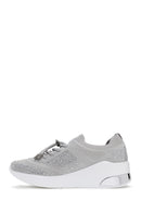 Derimod Zero Women's Gray Lace-Up Thick Soled Stone Sneaker | Derimod Derimod Zero Women's Gray Lace-Up Thick Soled Stone Sneaker | Derimod