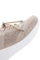 Derimod Zero Women's Beige Lace-Up Thick Soled Stone Sneaker | Derimod Derimod Zero Women's Beige Lace-Up Thick Soled Stone Sneaker | Derimod