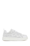 Women's White Stone Sneaker | Derimod Women's White Stone Sneaker | Derimod