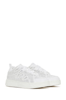 Women's White Stone Sneaker | Derimod Women's White Stone Sneaker | Derimod