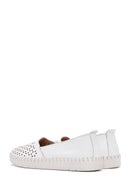 Women's White Leather Comfort Loafer | Derimod Women's White Leather Comfort Loafer | Derimod