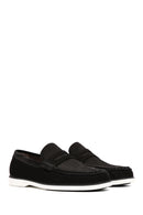 Erkek Siyah Nubuk Deri Casual Loafer | Derimod Erkek Siyah Nubuk Deri Casual Loafer | Derimod
