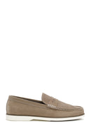 Erkek Vizon Nubuk Deri Casual Loafer | Derimod Erkek Vizon Nubuk Deri Casual Loafer | Derimod