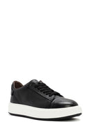 Erkek Siyah Bağcıklı Deri Sneaker | Derimod Erkek Siyah Bağcıklı Deri Sneaker | Derimod