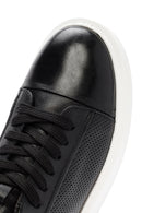 Erkek Siyah Bağcıklı Deri Sneaker | Derimod Erkek Siyah Bağcıklı Deri Sneaker | Derimod