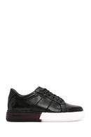 Men's Black Thick Sole Lace Up Leather Sneaker | Derimod Men's Black Thick Sole Lace Up Leather Sneaker | Derimod
