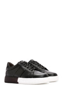 Men's Black Thick Sole Lace Up Leather Sneaker | Derimod Men's Black Thick Sole Lace Up Leather Sneaker | Derimod