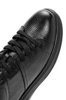 Erkek Siyah Bağcıklı Deri Sneaker | Derimod Erkek Siyah Bağcıklı Deri Sneaker | Derimod