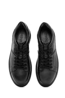 Erkek Siyah Bağcıklı Deri Sneaker | Derimod Erkek Siyah Bağcıklı Deri Sneaker | Derimod