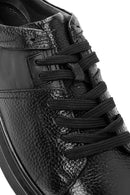 Erkek Siyah Bağcıklı Deri Sneaker | Derimod Erkek Siyah Bağcıklı Deri Sneaker | Derimod