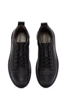 Erkek Siyah Kalın Tabanlı Bağcıklı Deri Sneaker | Derimod Erkek Siyah Kalın Tabanlı Bağcıklı Deri Sneaker | Derimod