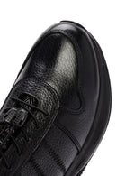 Men's Black Lace-up Thick-Sole Leather Sneaker | Derimod Men's Black Lace-up Thick-Sole Leather Sneaker | Derimod