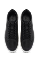 Men's Black Lace-up Leather Sneaker | Derimod Men's Black Lace-up Leather Sneaker | Derimod