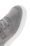 Erkek Gri Kalın Tabanlı Bağcıklı Süet Deri Sneaker | Derimod Erkek Gri Kalın Tabanlı Bağcıklı Süet Deri Sneaker | Derimod