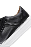 Erkek Siyah Bağcıklı Deri Sneaker | Derimod Erkek Siyah Bağcıklı Deri Sneaker | Derimod