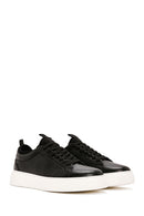 Men's Black Lace-up Leather Sneaker | Derimod Men's Black Lace-up Leather Sneaker | Derimod