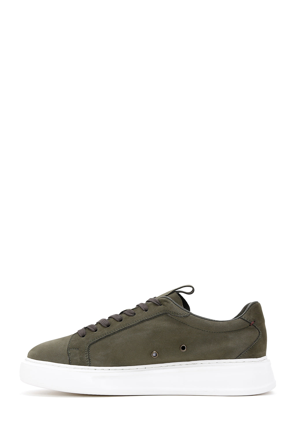 Erkek Yeşil Bağcıklı Nubuk Deri Sneaker