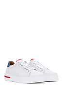 Men's White Lace-up Leather Sneaker | Derimod Men's White Lace-up Leather Sneaker | Derimod