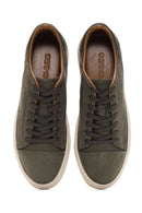 Erkek Haki Bağcıklı Nubuk Deri Sneaker | Derimod Erkek Haki Bağcıklı Nubuk Deri Sneaker | Derimod
