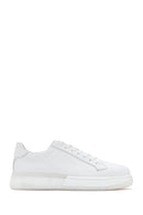 Erkek Beyaz Kalın Tabanlı Deri Sneaker | Derimod Erkek Beyaz Kalın Tabanlı Deri Sneaker | Derimod