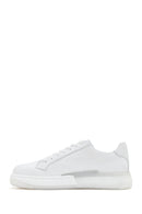 Erkek Beyaz Kalın Tabanlı Deri Sneaker | Derimod Erkek Beyaz Kalın Tabanlı Deri Sneaker | Derimod