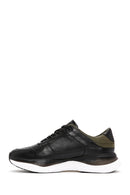 Men's Black Lace-up Thick-Sole Leather Casual Sneaker | Derimod Men's Black Lace-up Thick-Sole Leather Casual Sneaker | Derimod