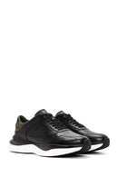Men's Black Lace-up Thick-Sole Leather Casual Sneaker | Derimod Men's Black Lace-up Thick-Sole Leather Casual Sneaker | Derimod