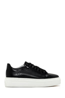 Erkek Siyah Kalın Tabanlı Bağcıklı Deri Sneaker | Derimod Erkek Siyah Kalın Tabanlı Bağcıklı Deri Sneaker | Derimod
