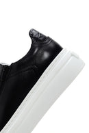 Erkek Siyah Kalın Tabanlı Bağcıklı Deri Sneaker | Derimod Erkek Siyah Kalın Tabanlı Bağcıklı Deri Sneaker | Derimod