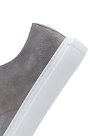 Men's Gray Thick Soled Suede Leather Sneaker | Derimod Men's Gray Thick Soled Suede Leather Sneaker | Derimod