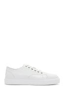 Erkek Beyaz Bağcıklı Deri Sneaker | Derimod Erkek Beyaz Bağcıklı Deri Sneaker | Derimod