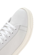 Erkek Beyaz Kalın Tabanlı Bağcıklı Deri Sneaker | Derimod Erkek Beyaz Kalın Tabanlı Bağcıklı Deri Sneaker | Derimod