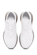 Erkek Beyaz Bağcıklı Kalın Tabanlı Deri Sneaker | Derimod Erkek Beyaz Bağcıklı Kalın Tabanlı Deri Sneaker | Derimod