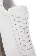 Erkek Beyaz Bağcıklı Kalın Tabanlı Deri Sneaker | Derimod Erkek Beyaz Bağcıklı Kalın Tabanlı Deri Sneaker | Derimod