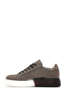Erkek Gri Bağcıklı Nubuk Deri Sneaker | Derimod Erkek Gri Bağcıklı Nubuk Deri Sneaker | Derimod
