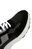 Erkek Siyah Bağcıklı Kalın Tabanlı Deri Sneaker | Derimod Erkek Siyah Bağcıklı Kalın Tabanlı Deri Sneaker | Derimod