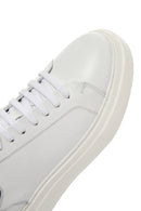 Erkek Beyaz Bağcıklı Kalın Tabanlı Deri Sneaker | Derimod Erkek Beyaz Bağcıklı Kalın Tabanlı Deri Sneaker | Derimod