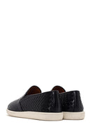 Men's Black Knit Leather Casual Loafer | Derimod Men's Black Knit Leather Casual Loafer | Derimod
