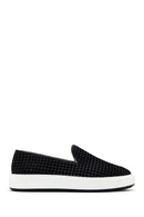 Men's Black Thick Soled Knit Leather Casual Loafer | Derimod Men's Black Thick Soled Knit Leather Casual Loafer | Derimod