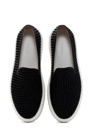 Men's Black Thick Soled Knit Leather Casual Loafer | Derimod Men's Black Thick Soled Knit Leather Casual Loafer | Derimod