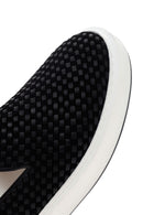 Men's Black Thick Soled Knit Leather Casual Loafer | Derimod Men's Black Thick Soled Knit Leather Casual Loafer | Derimod